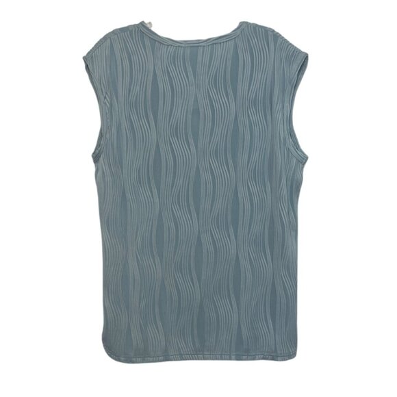 Style Infusion Textured Sleeveless Top Womens 2X Blue New Front Zipper - Picture 2 of 8